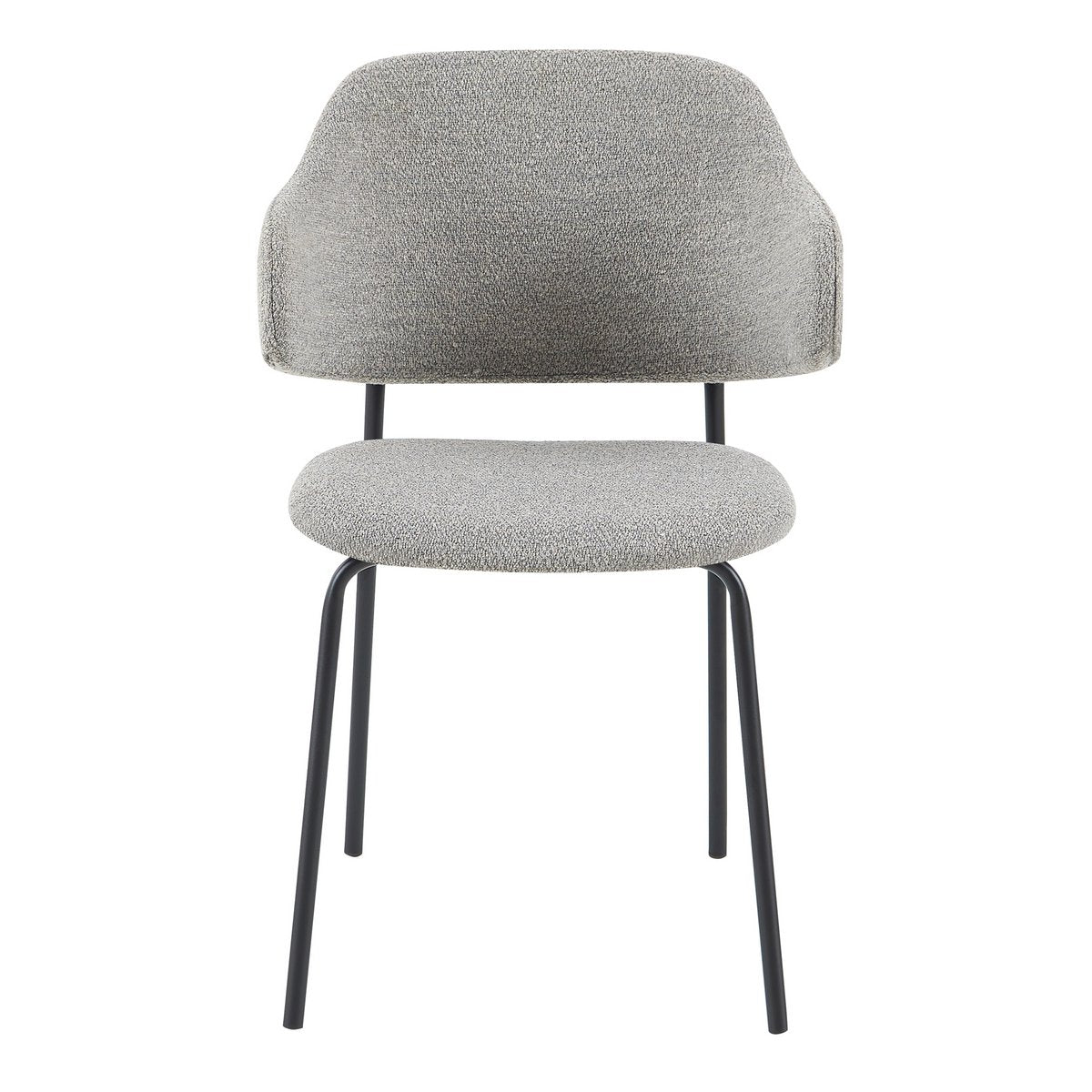 Bouclé armchair set of 2 light gray