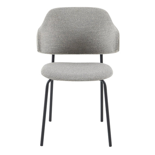 Bouclé armchair set of 2 light gray