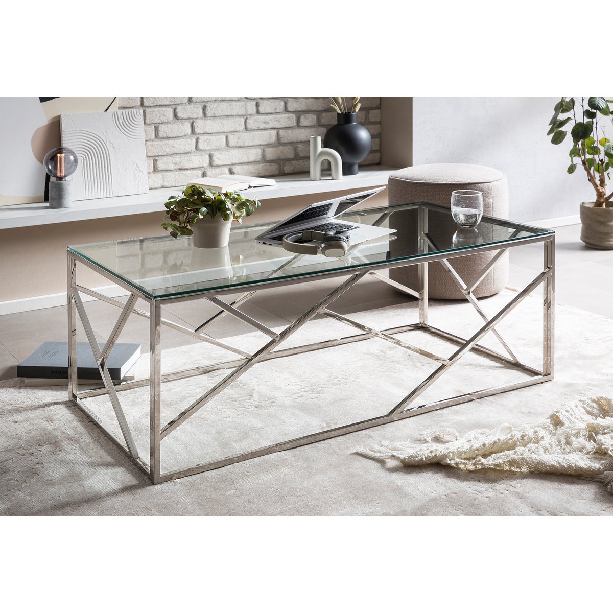 Couchtisch Silber 120x60 cm