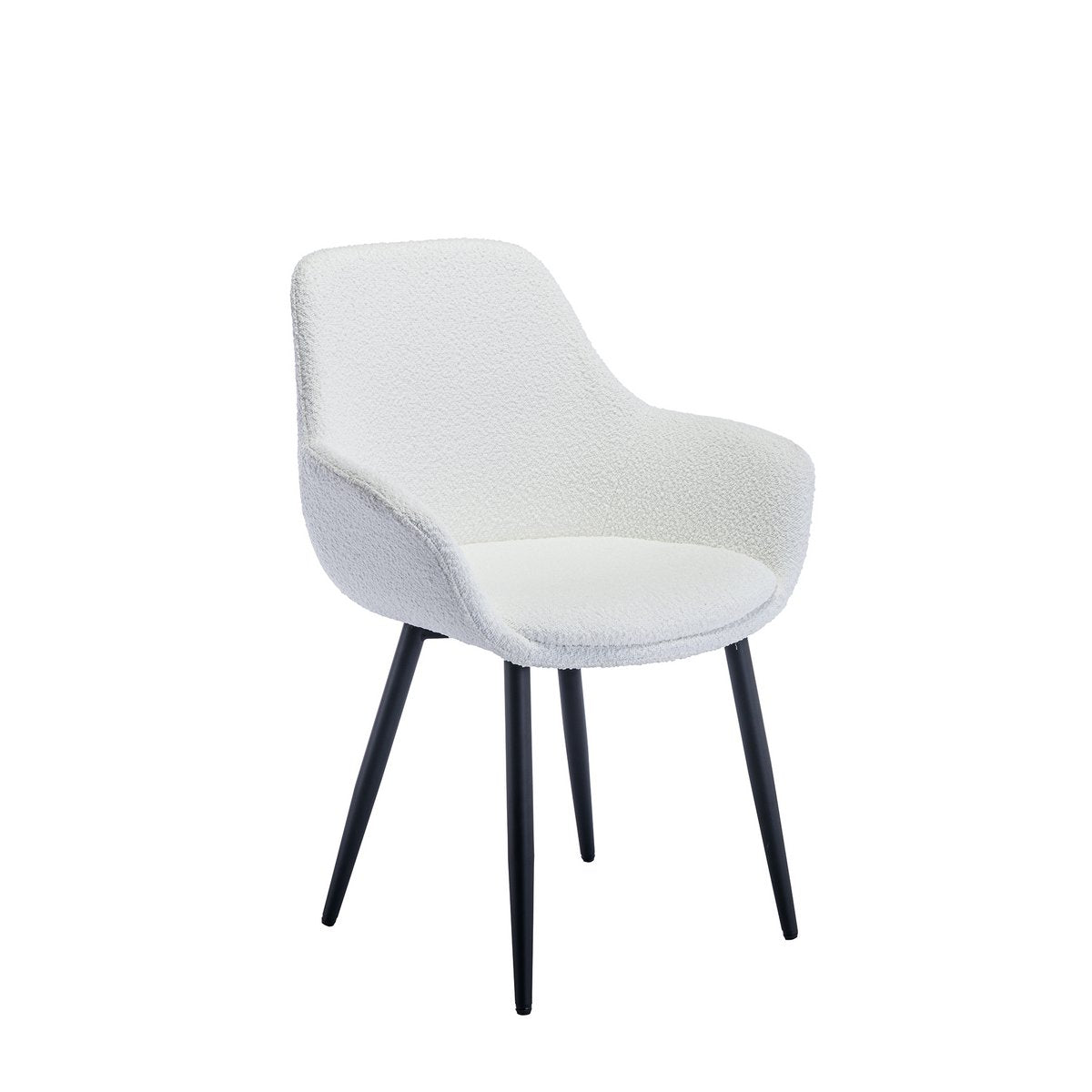 Armchair Bouclé fabric white set of 2