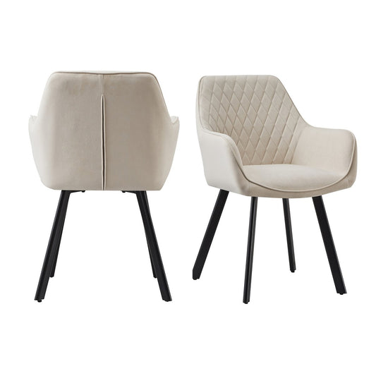 Set of 2 armchairs beige