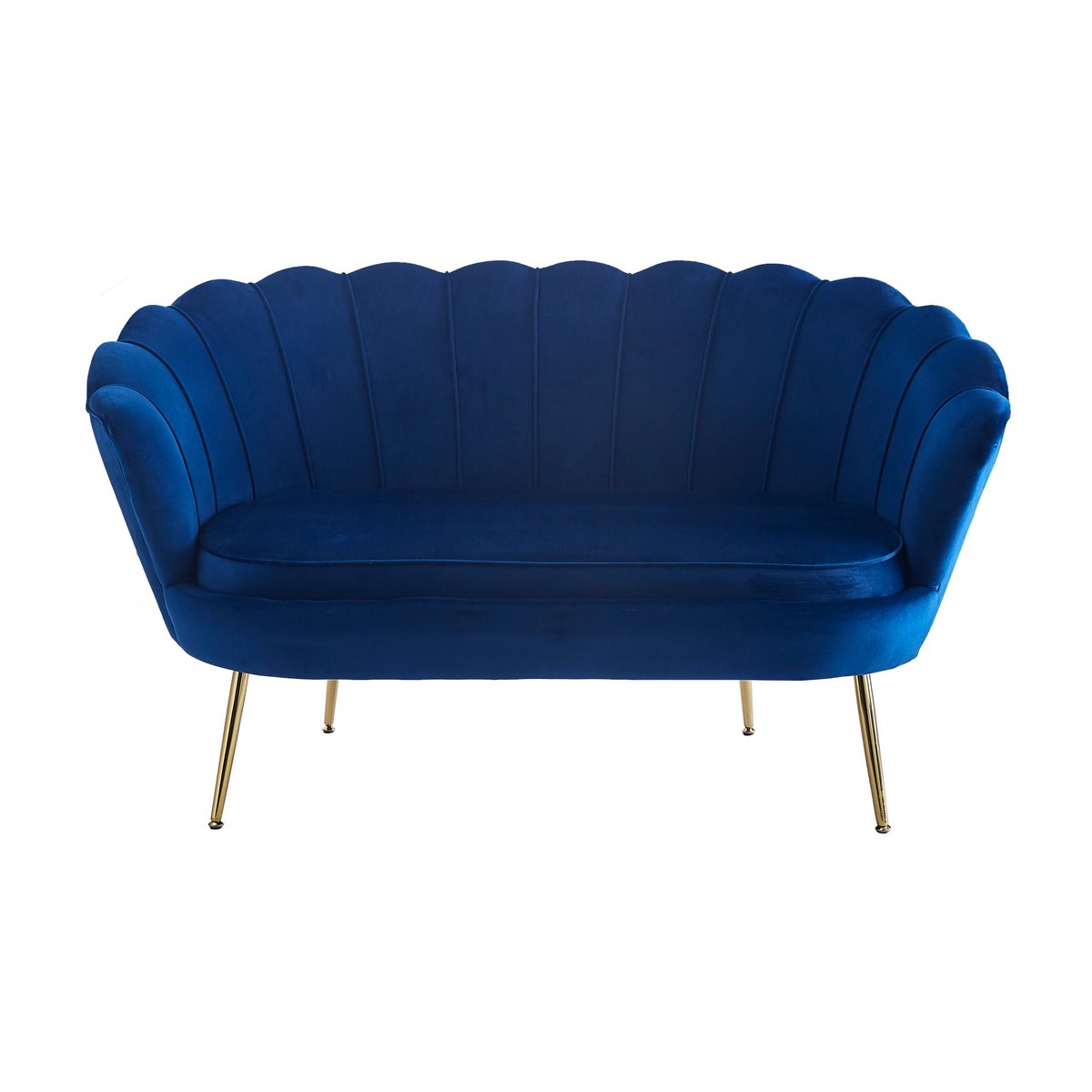 Muschelsofa aus Samt Dunkelblau