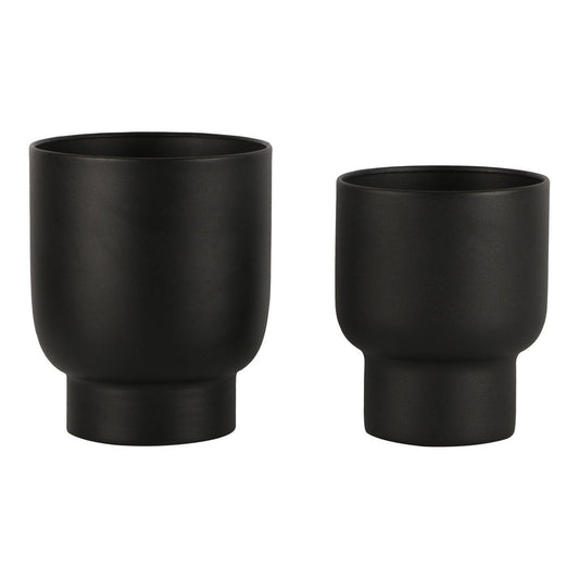 Fulda Blumentöpfe – Metall, Schwarz – 2er-Set
