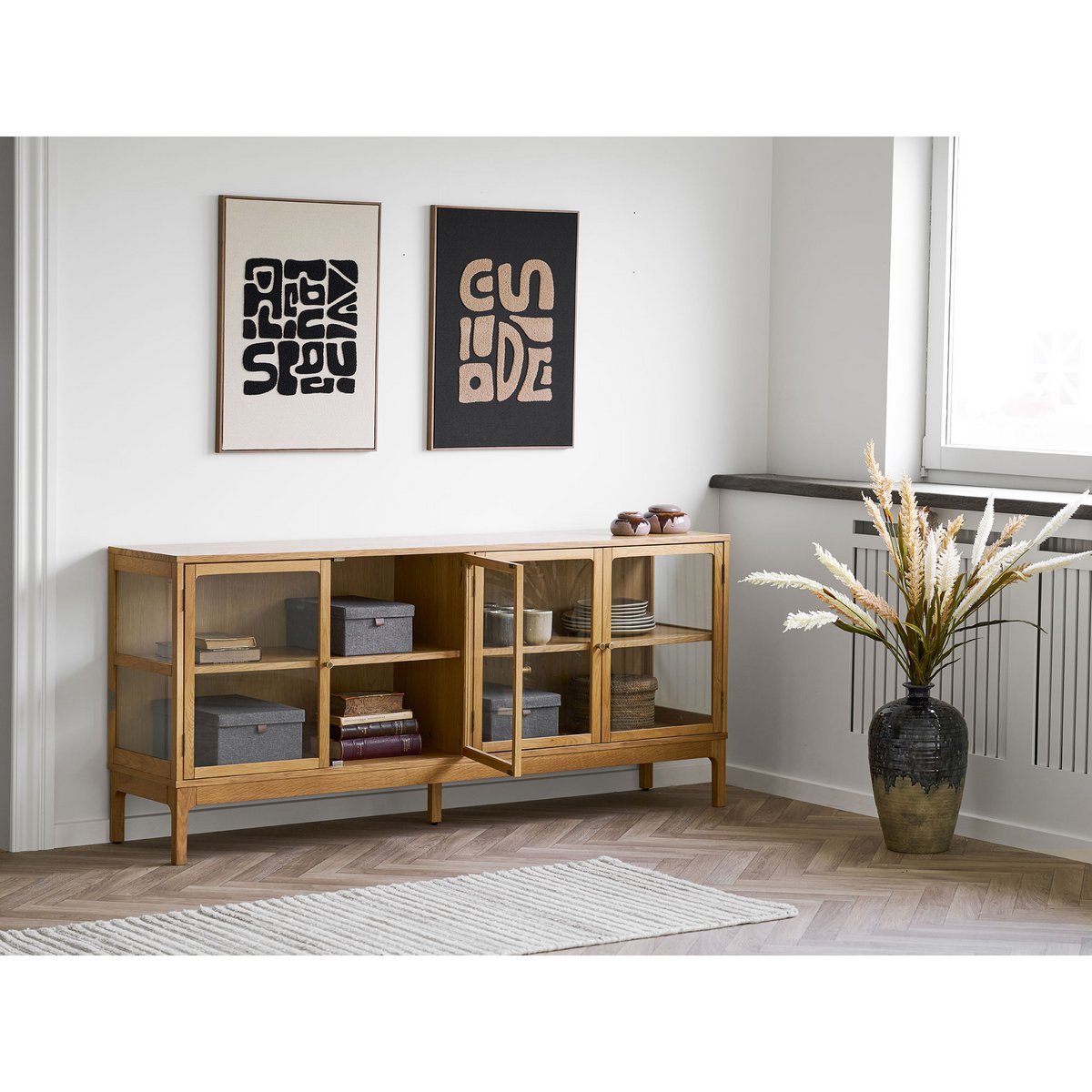 Tine Tufted Wanddekoration, beige/schwarz, 50x70 cm