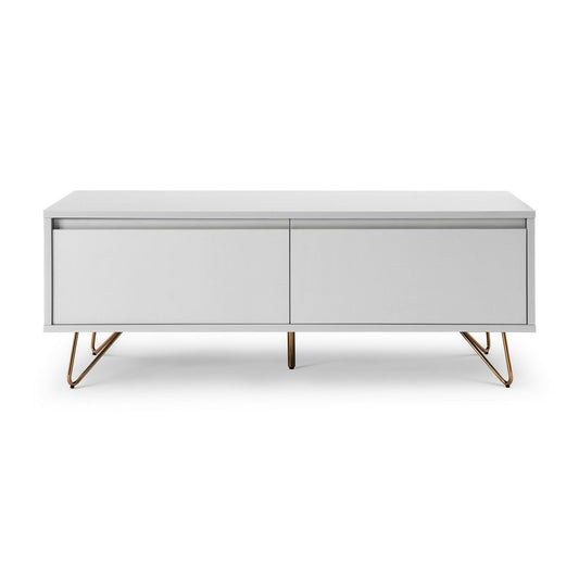 Lowboard with drawer and folding compartment, matt