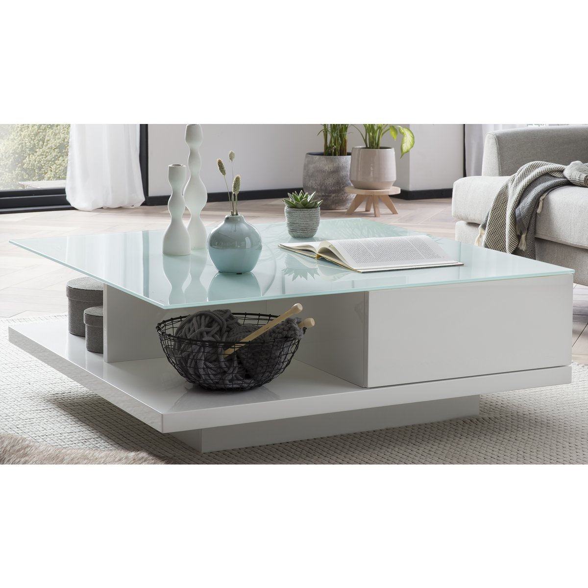 Coffee table 100x100x36 cm white