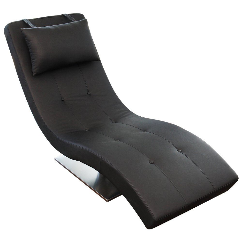 Relaxation lounger black imitation leather look