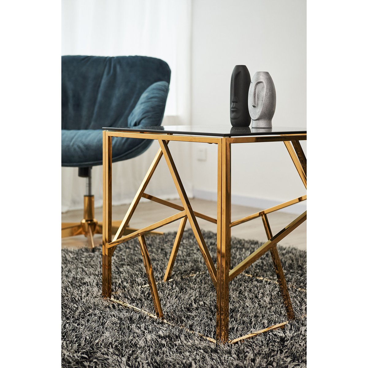 Beistelltisch Gold/Grau 55x55 cm