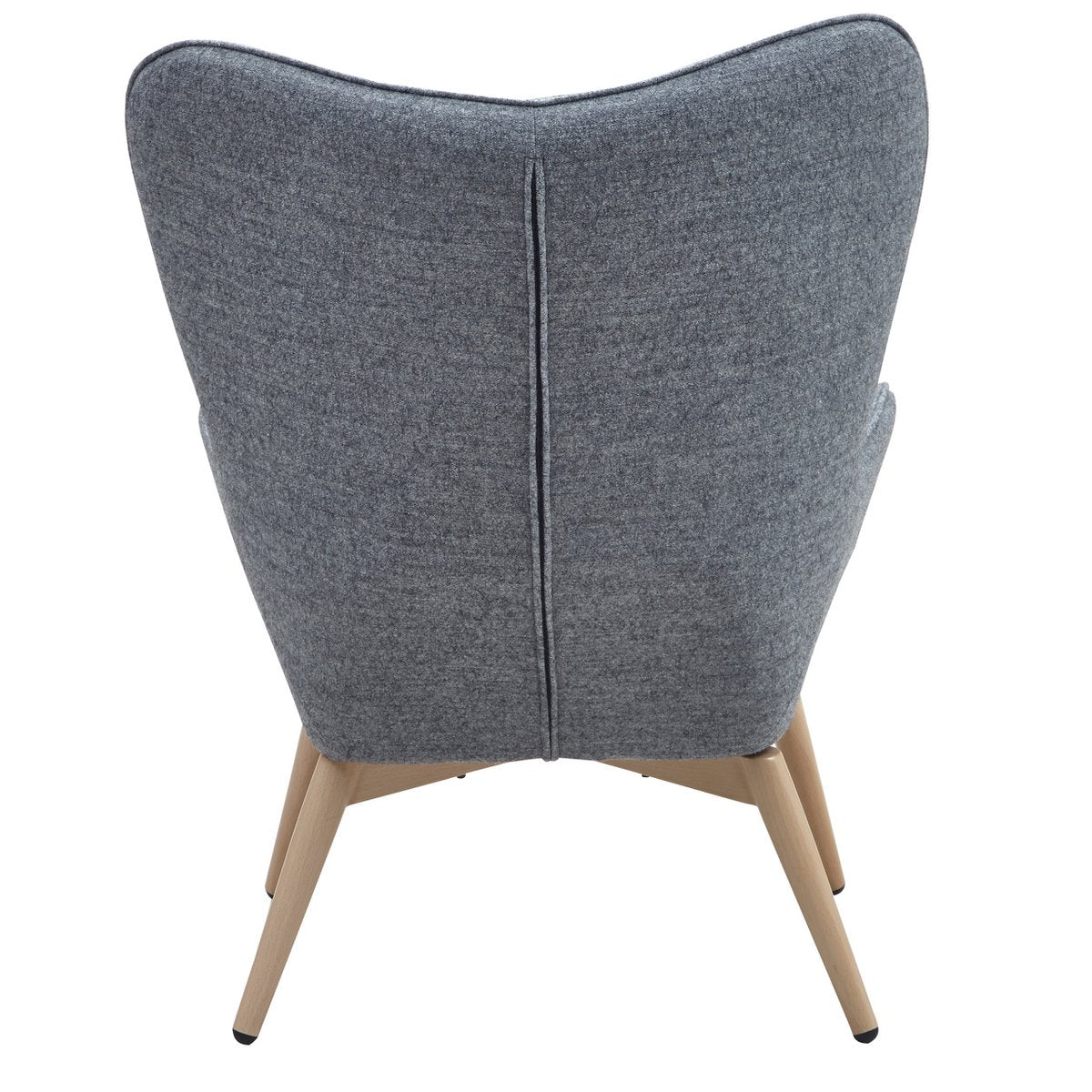 Armchair in gray woven fabric