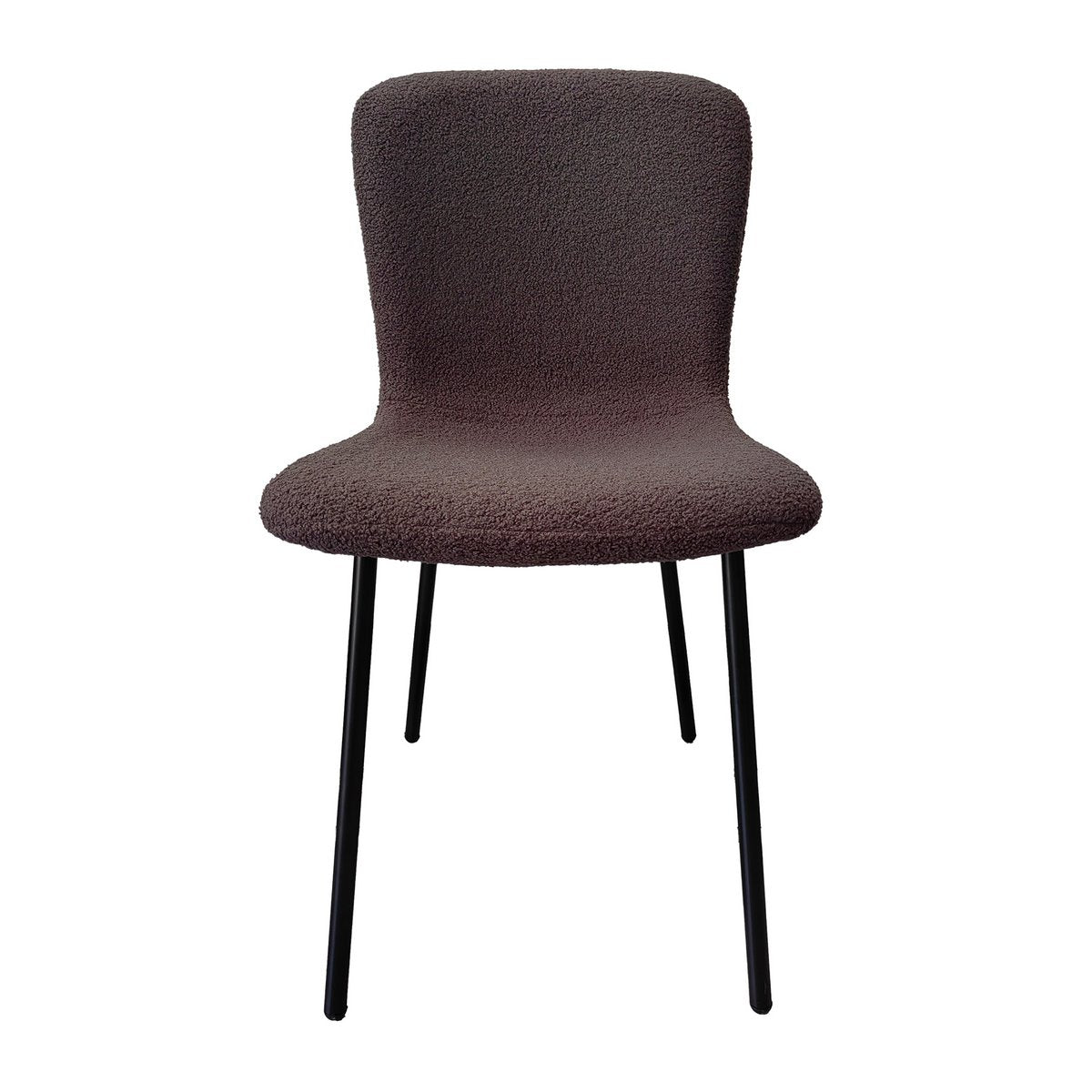 Bouclé look chair set of 4 dark gray