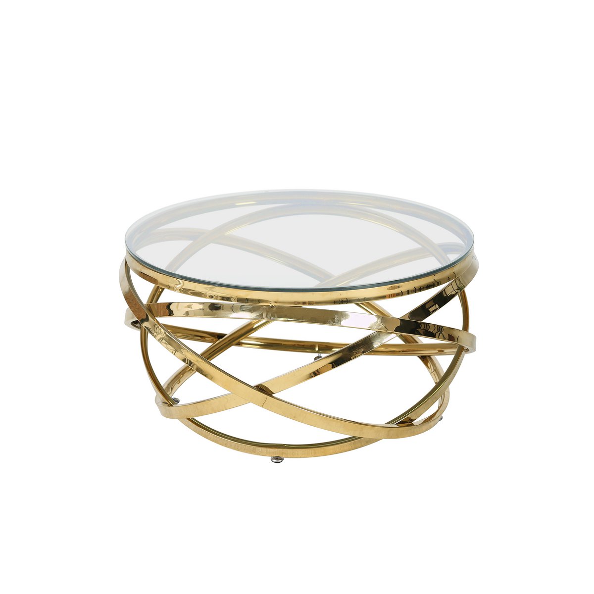 Coffee table gold/clear Ø 80 cm
