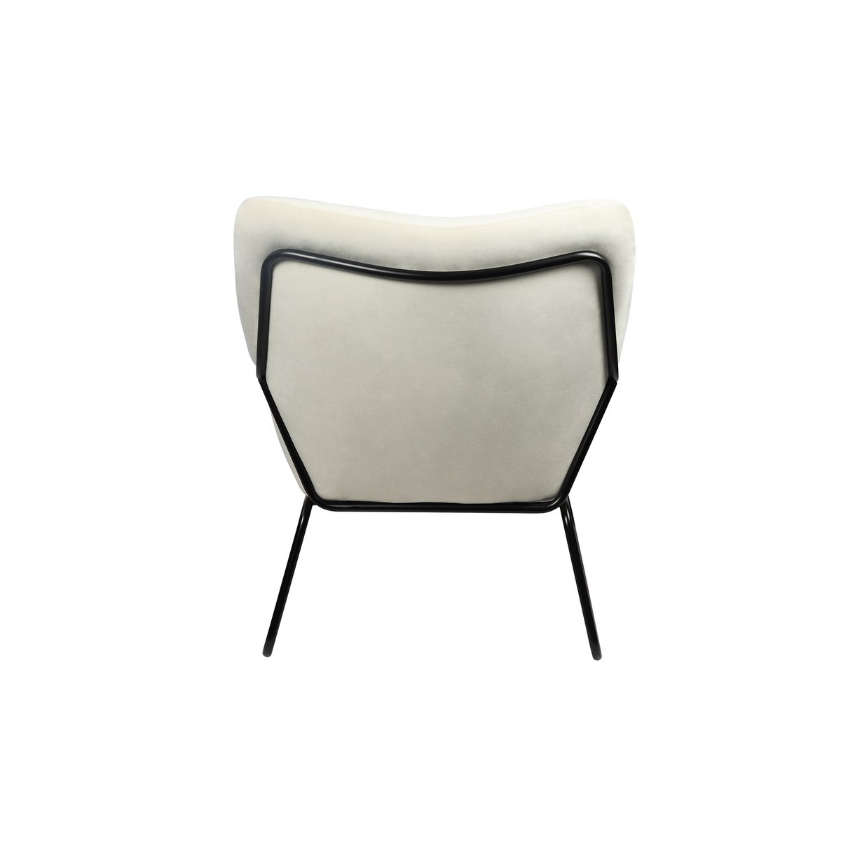 Lounge chair upholstered in beige velvet