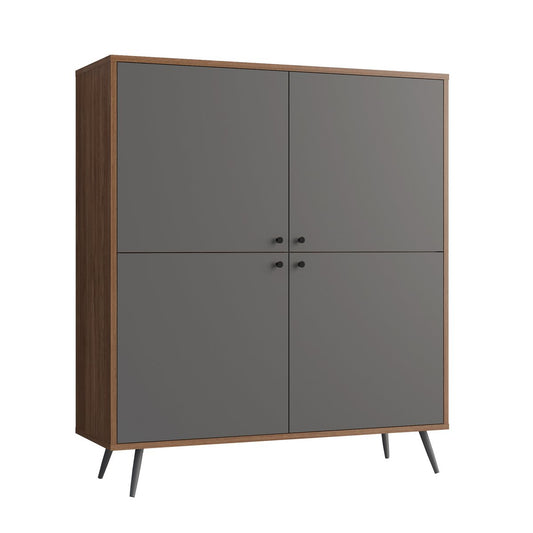 Highboard walnut/gray