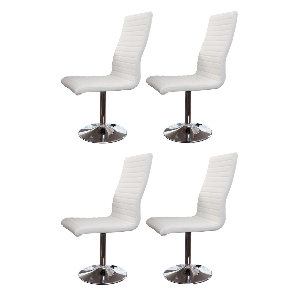 Set of 4 dining chairs in white imitation leather look