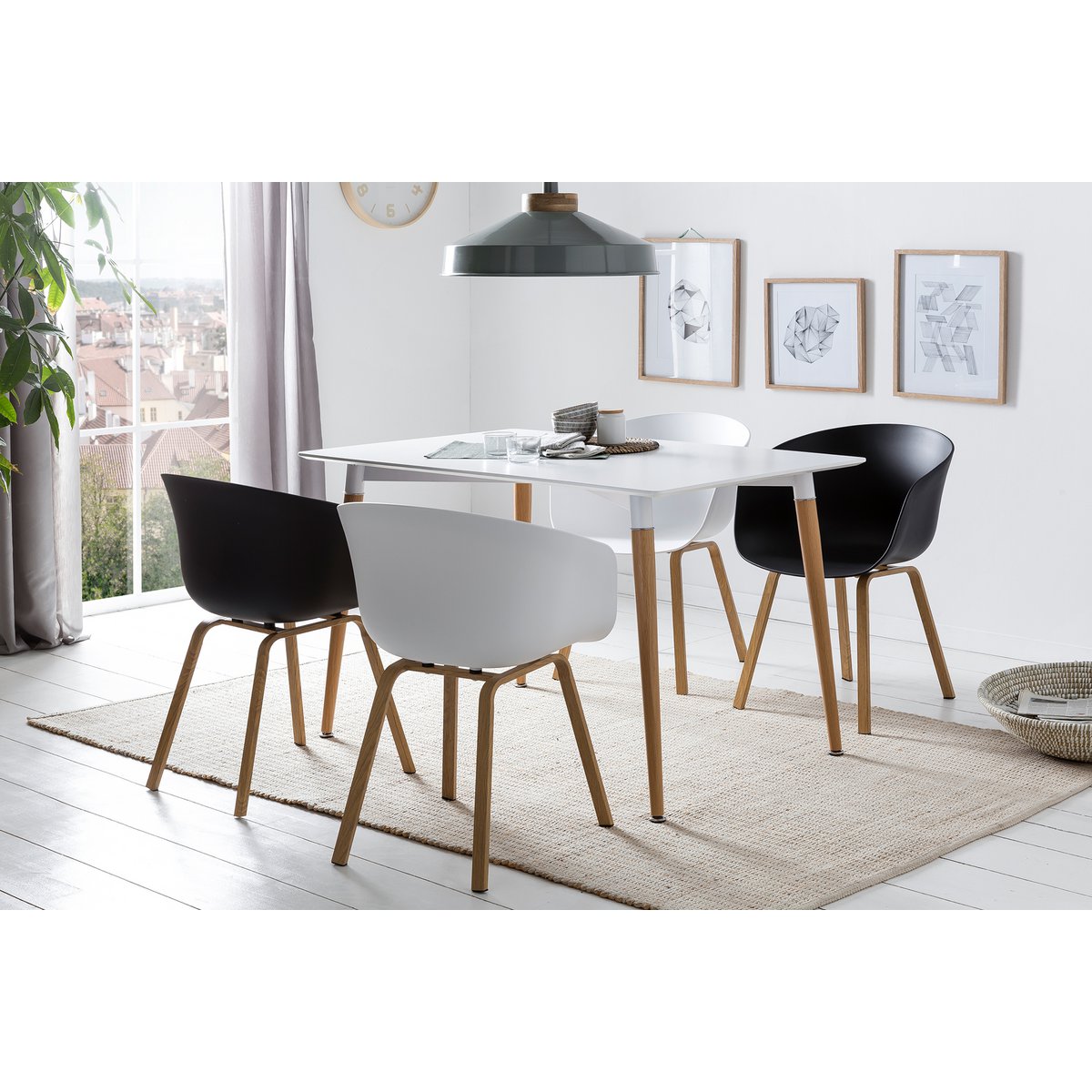 Dining room chair set of 2 black