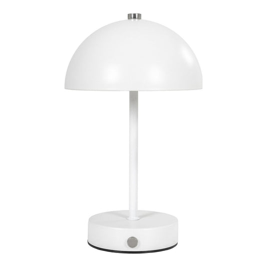 Holt LED-Tischlampe – Weiß, Metall, wiederaufladbar