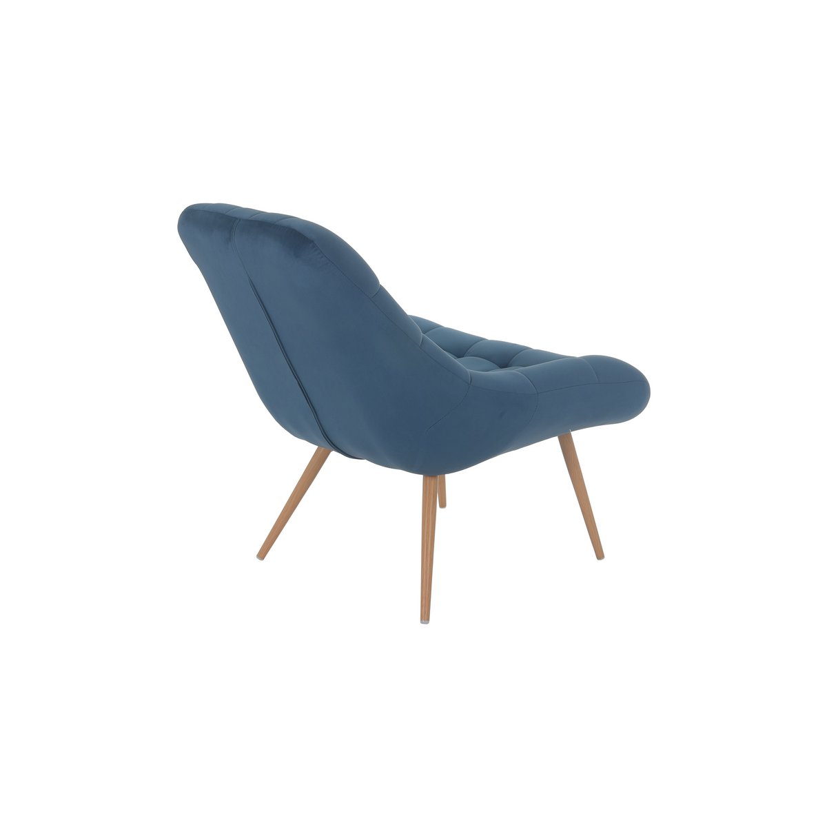 Armchair XXL velvet blue metal wood look