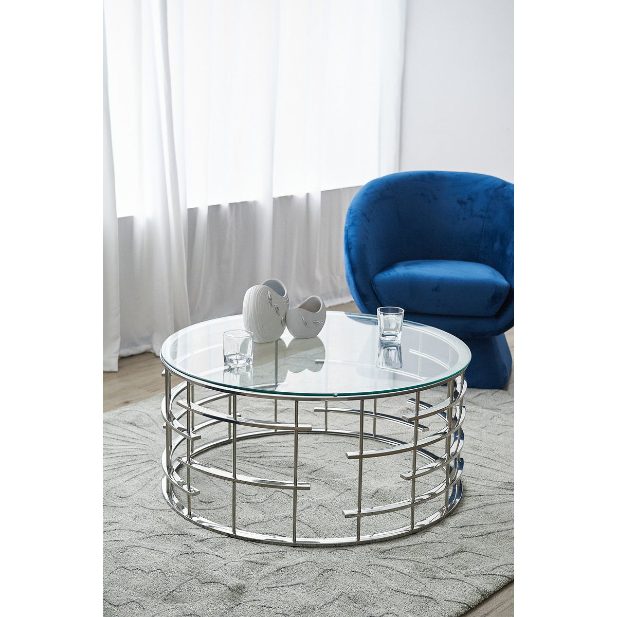 Couchtisch Silber Ø 90 cm