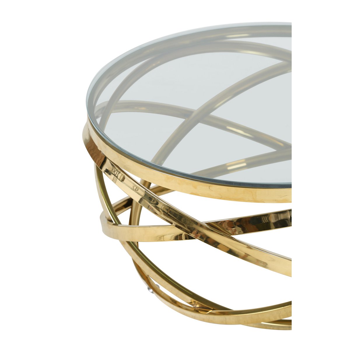 Coffee table gold/clear Ø 80 cm