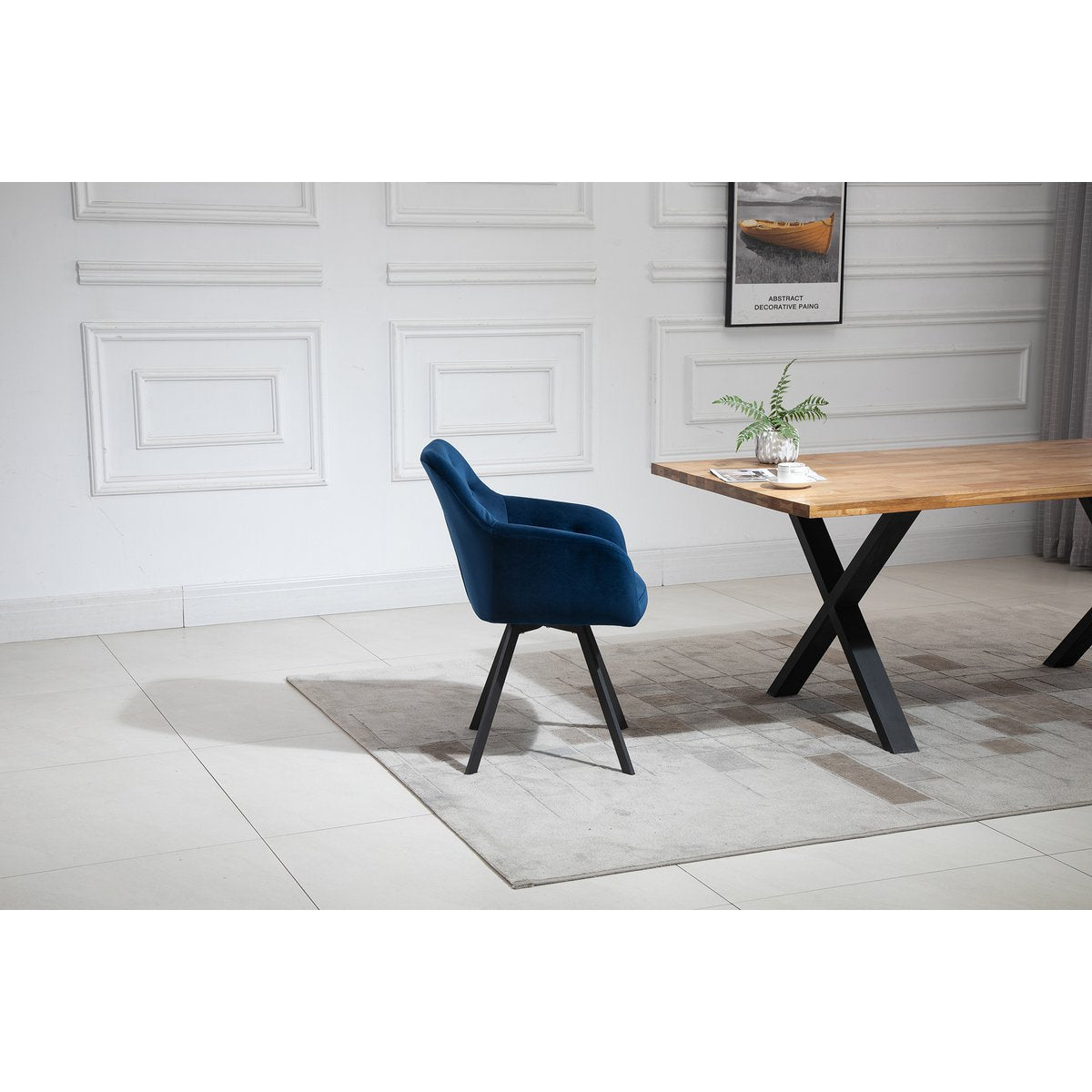 Armchair with 360° swivel function Blue
