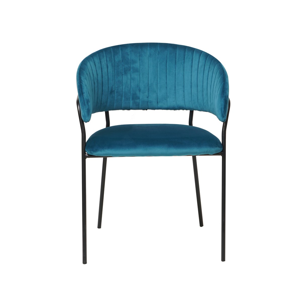 Velvet chair with turquoise back quilting
