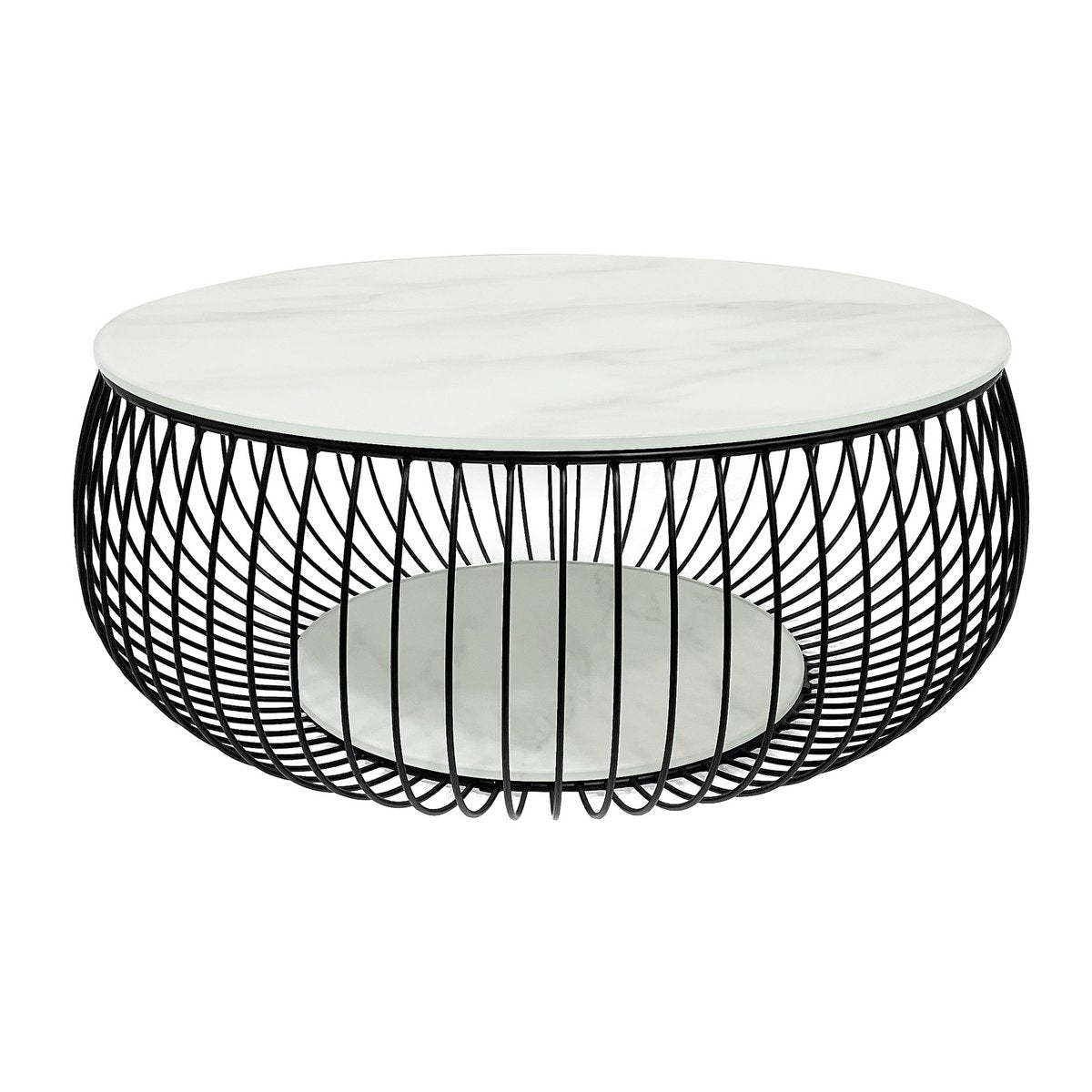Couchtisch Ø 86 cm Schwarz/Weiß