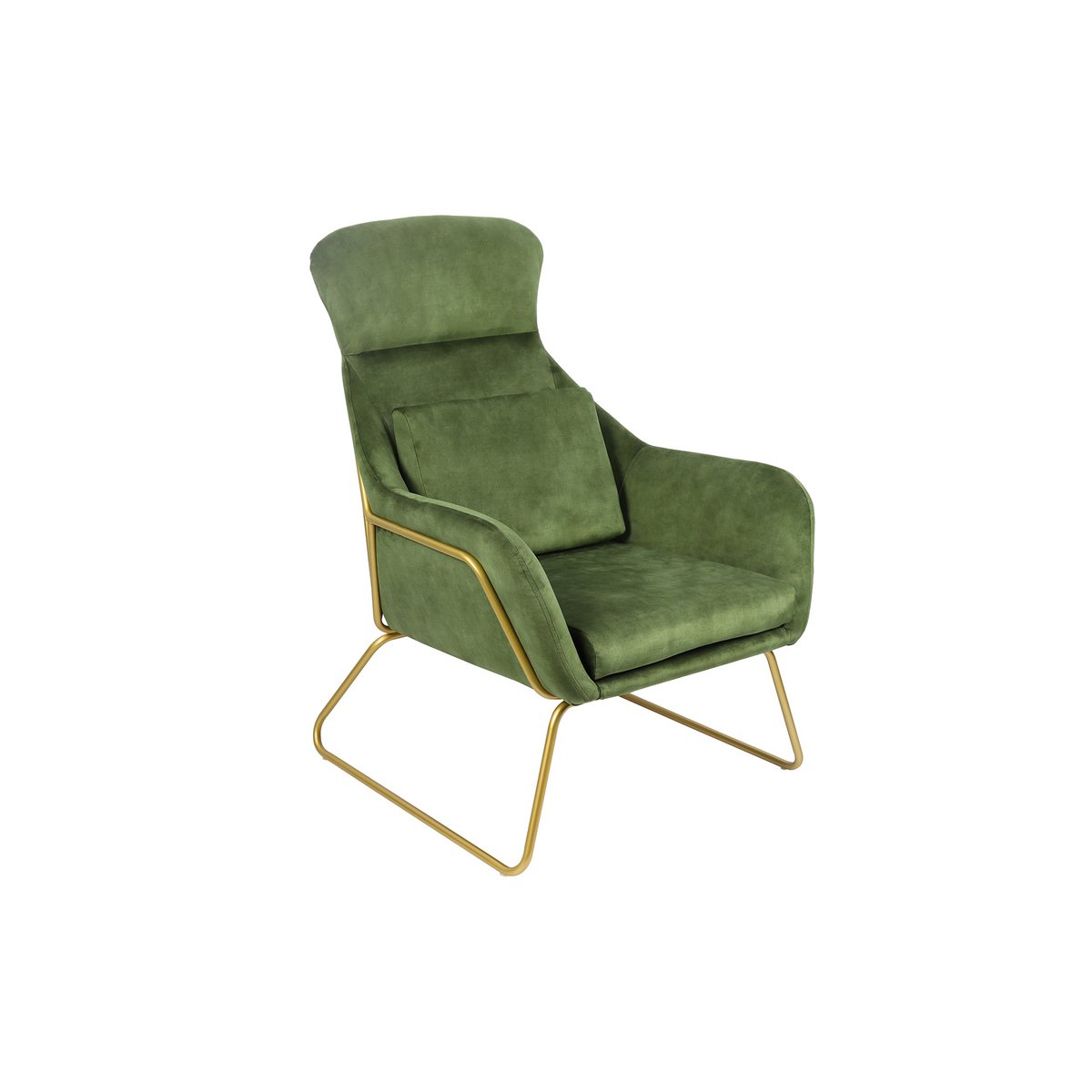Velvet velor relax armchair green