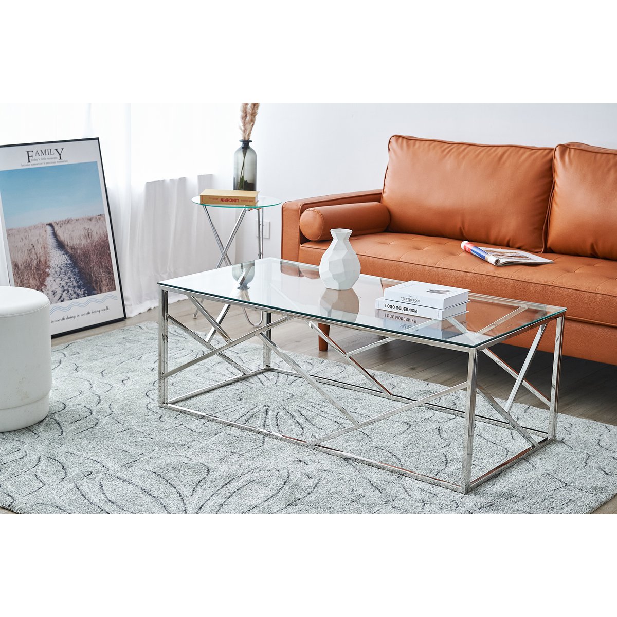 Couchtisch Silber 120x60 cm