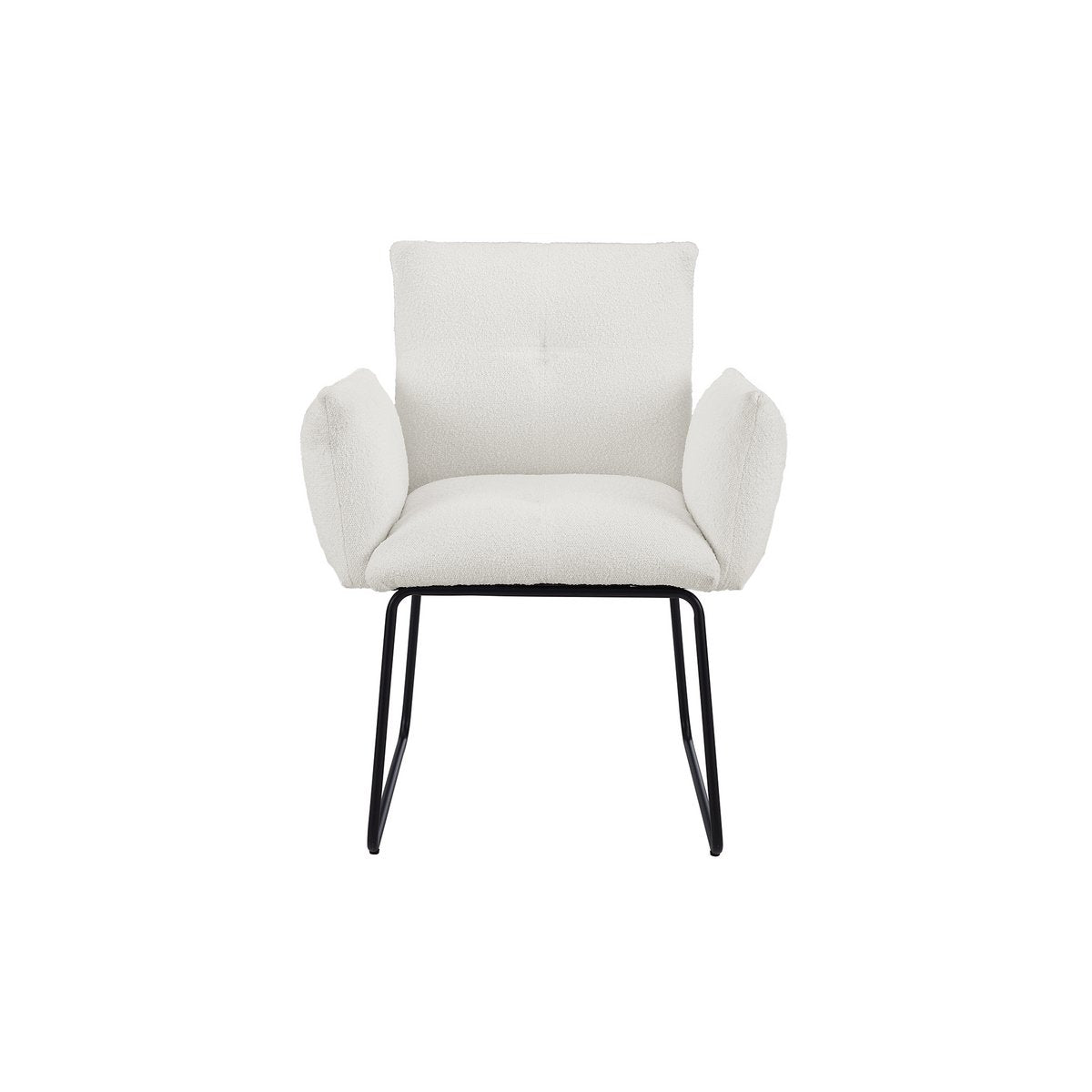 Armchair Bouclé fabric white