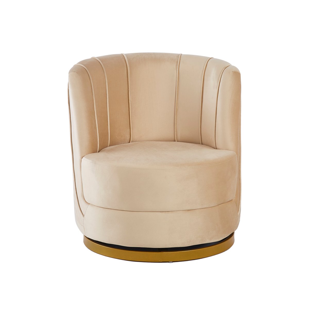 Drehsessel aus Samt Beige