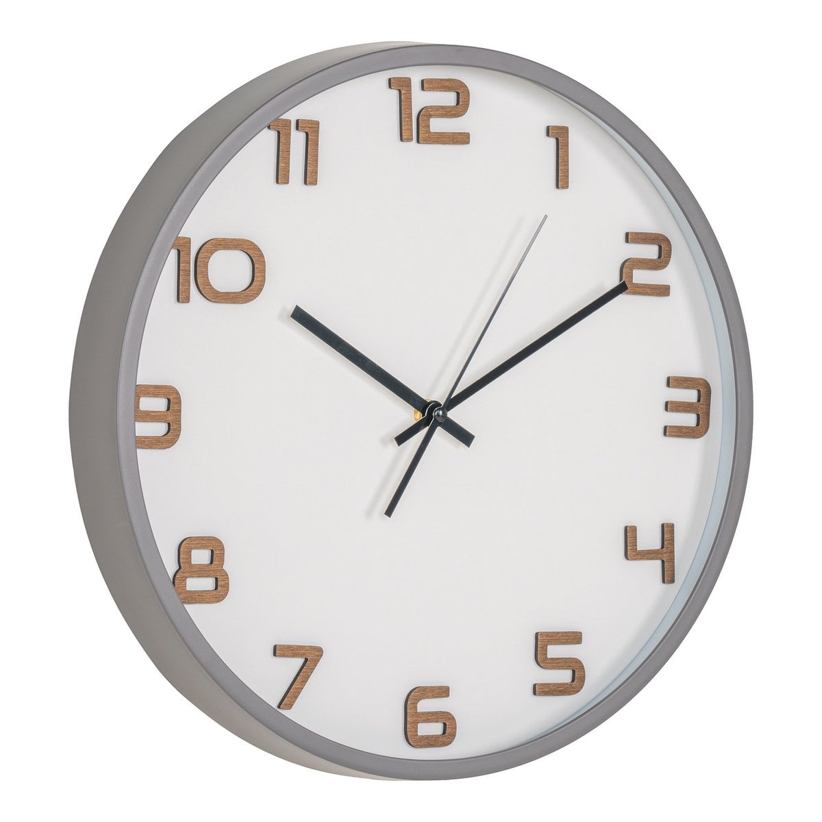 Greenwich Wanduhr - Grau, Glas, Kunststoff, Ø35cm