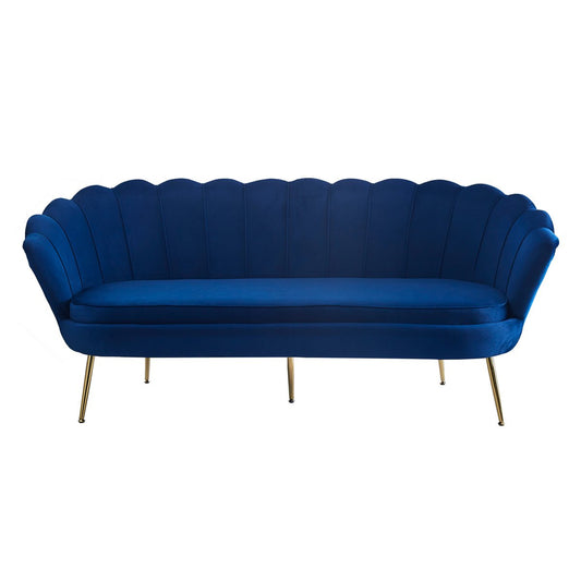 Muschelsofa 3-Sitzer aus Samt Dunkelblau