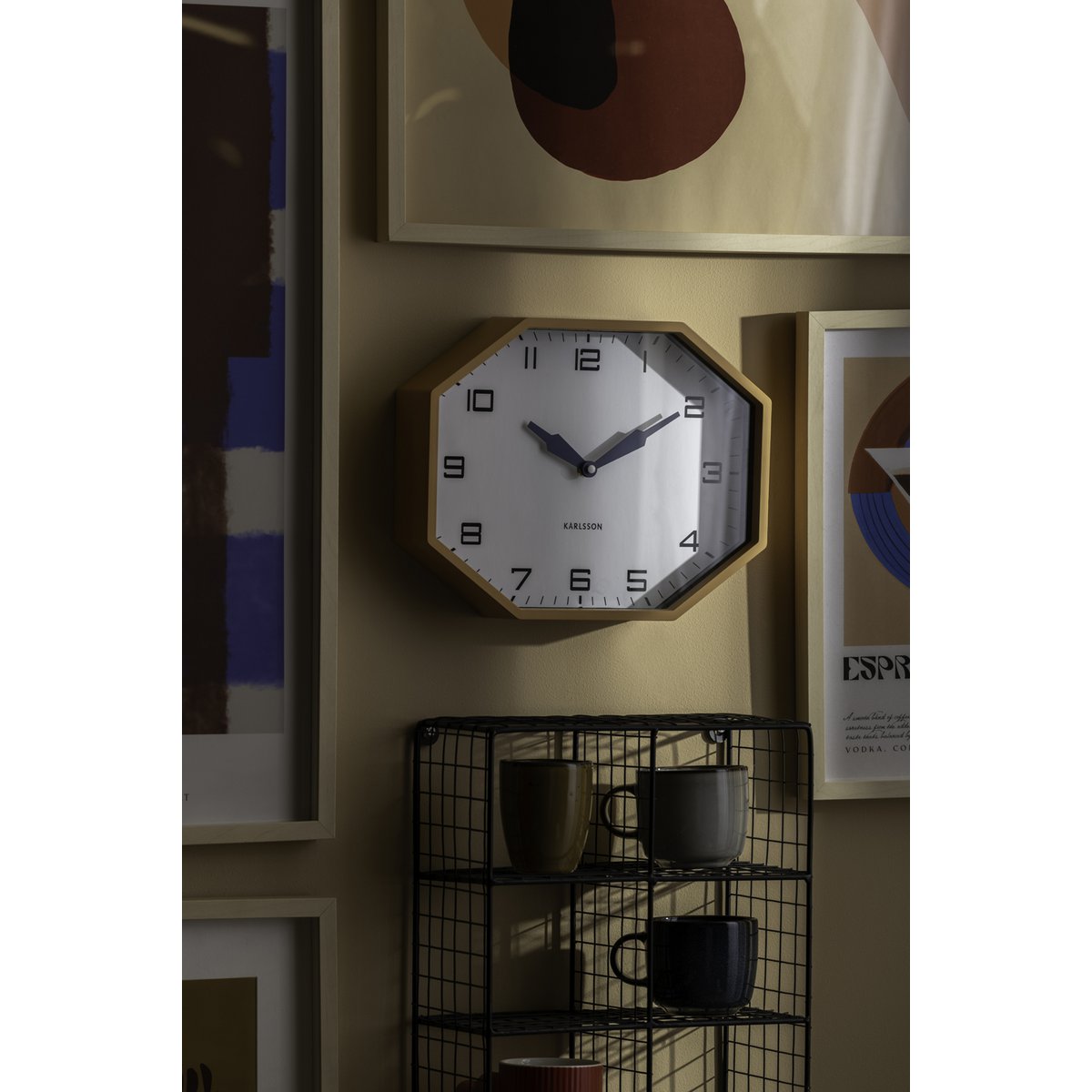 Wanduhr Modern Factory Octagon