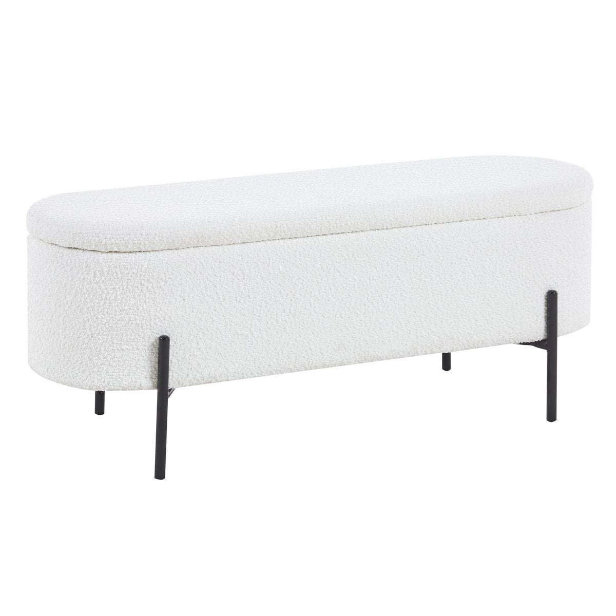 Bed bench with storage space function white