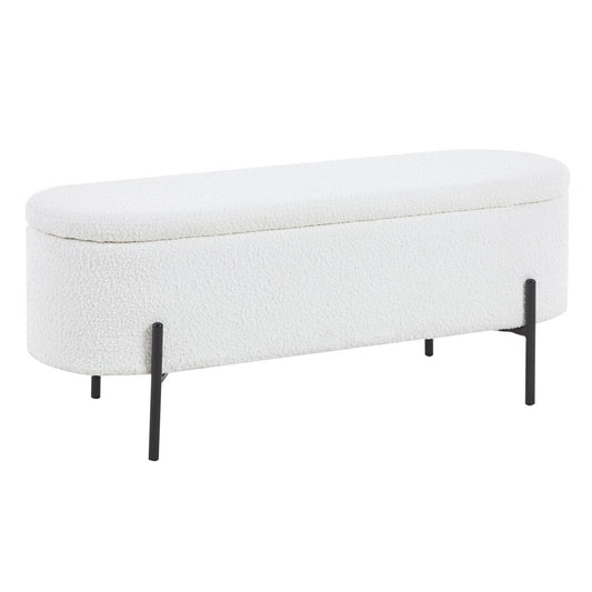 Bed bench with storage space function white