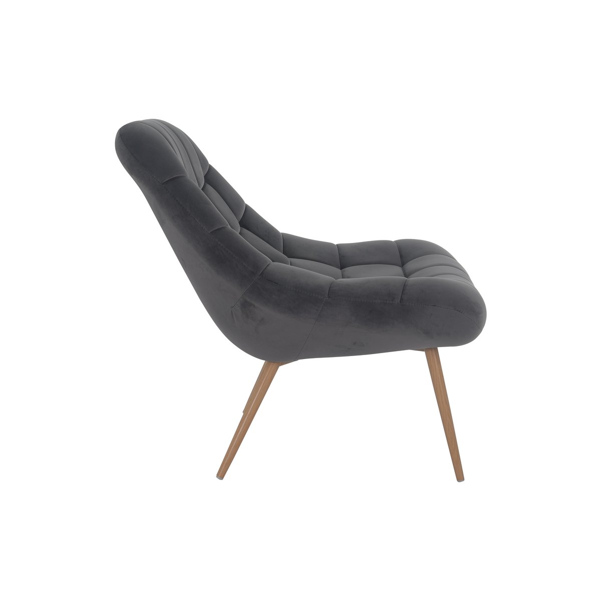 Armchair XXL velvet gray metal wood look
