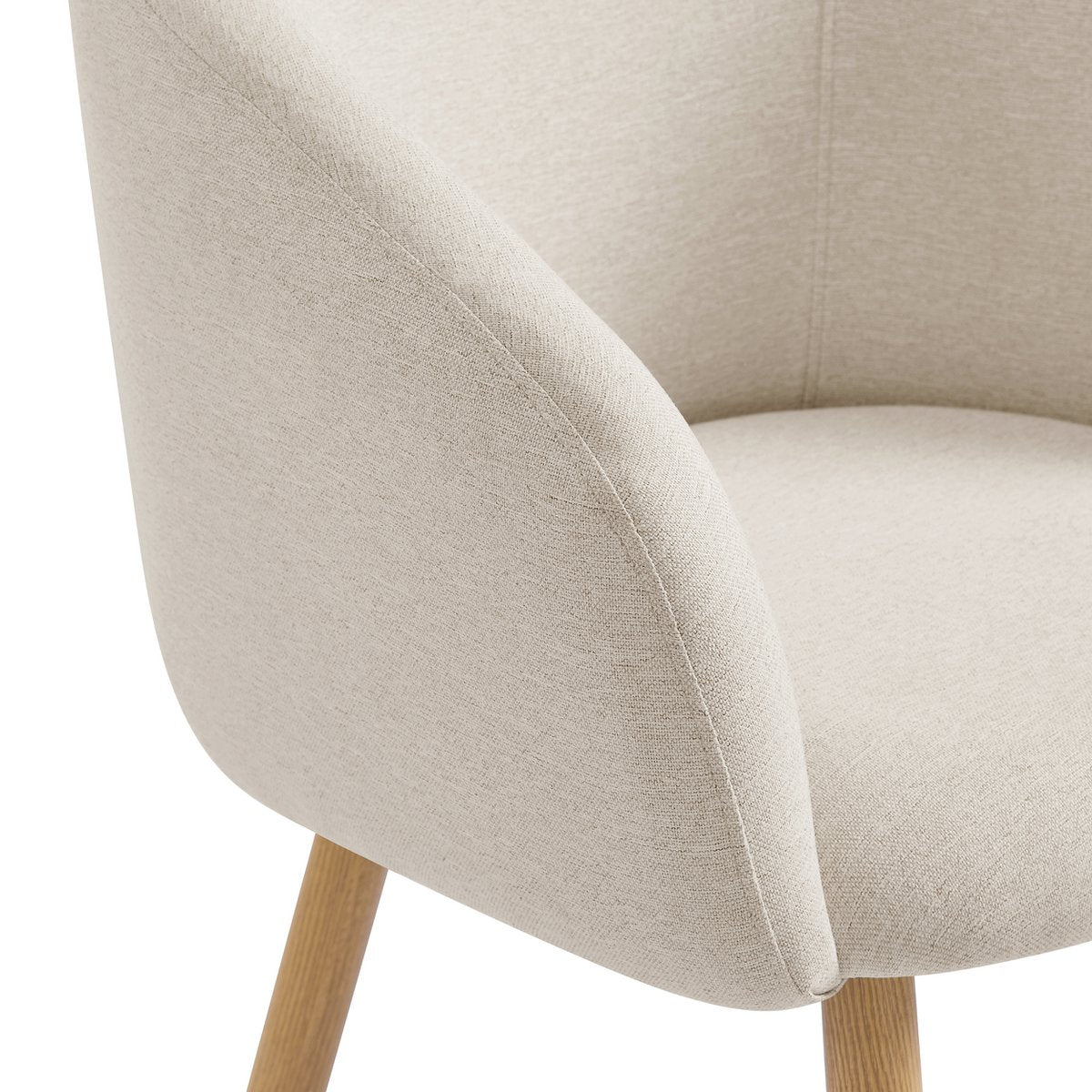 Armchair set of 2 structured fabric beige