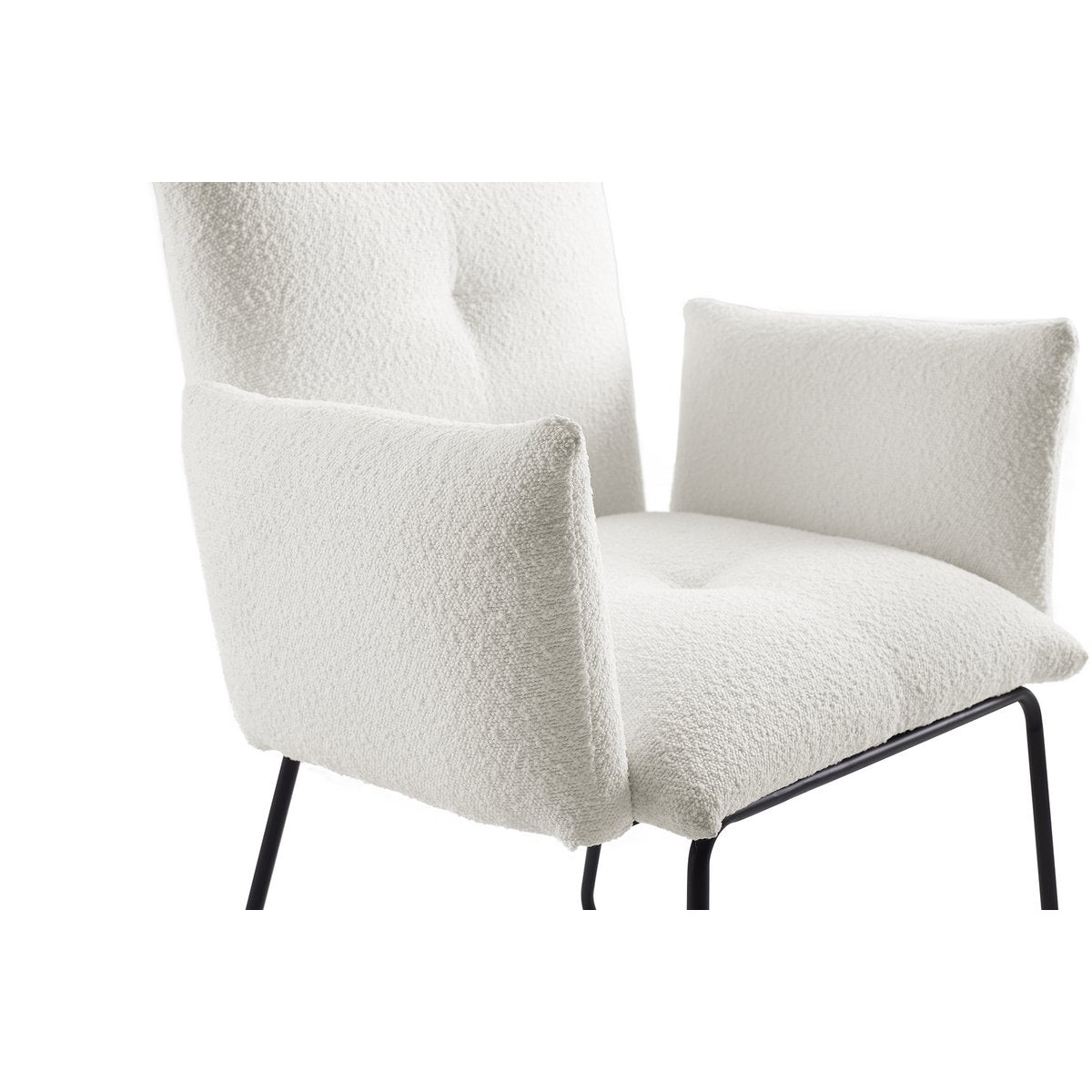 Armchair Bouclé fabric white