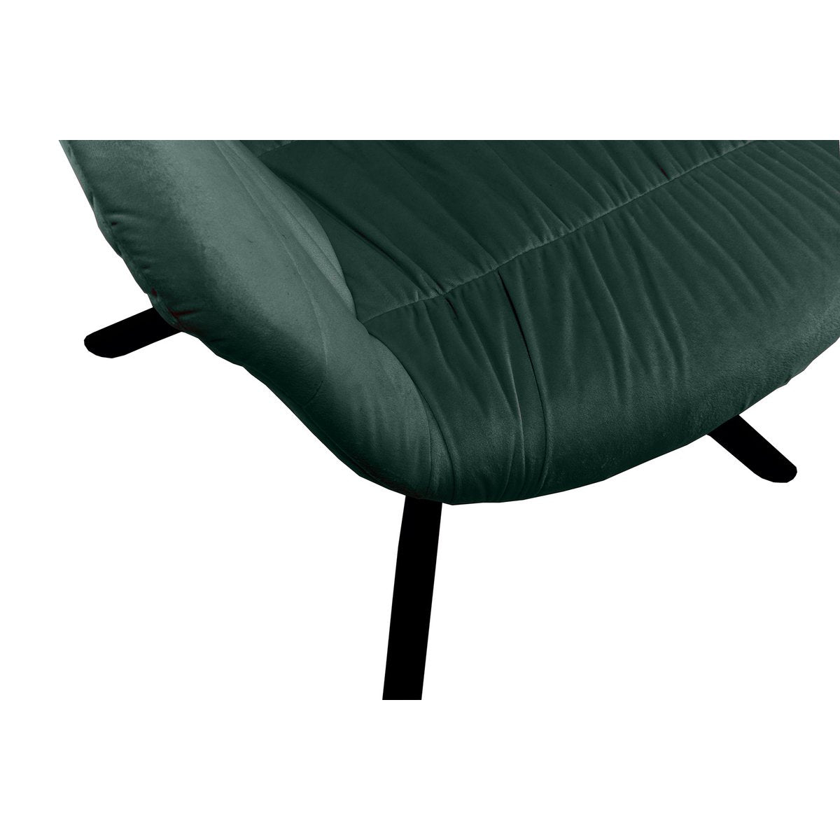 Armchair with honeycomb quilting in fir green velvet