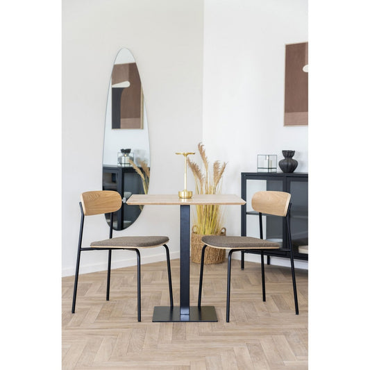 Estepona Esszimmerstuhl – Natur/Braun/Schwarz, 51 x 47 x 77 cm – 2er-Set