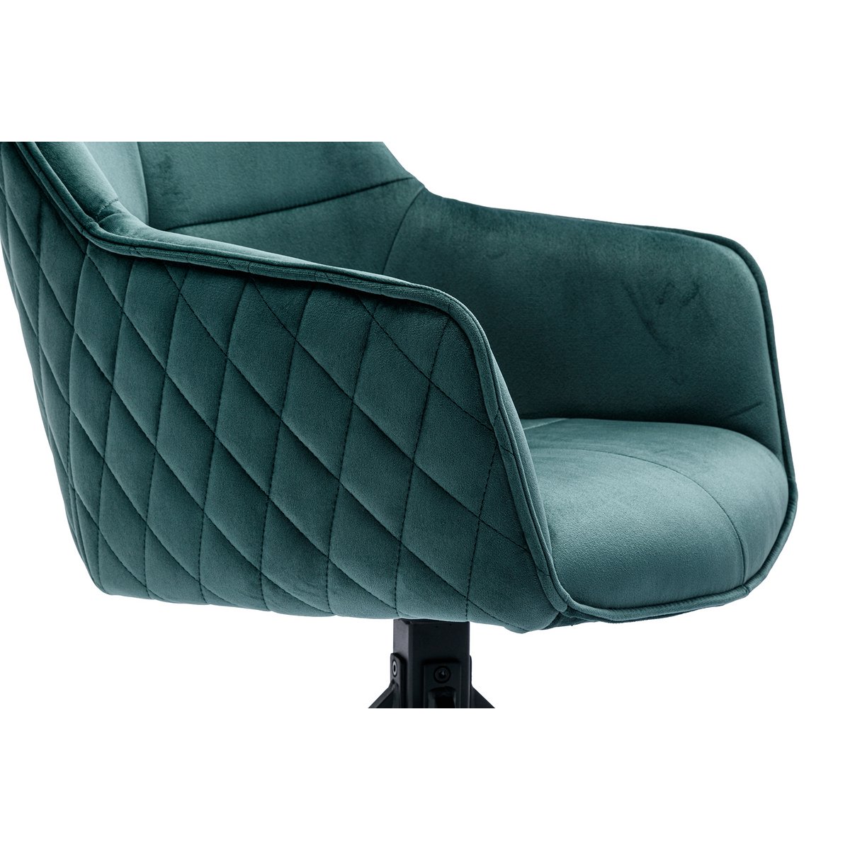 Armchair with honeycomb quilting green