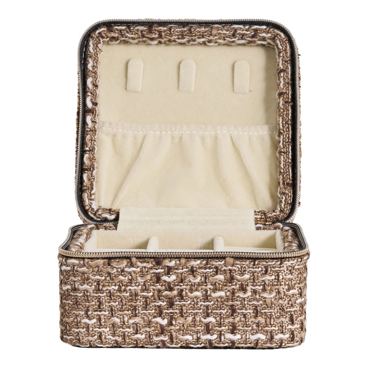 Marrakesch-Schmuckkästchen – Braunmischung, 100 % Polyester, 11 x 11 x 6,5 cm