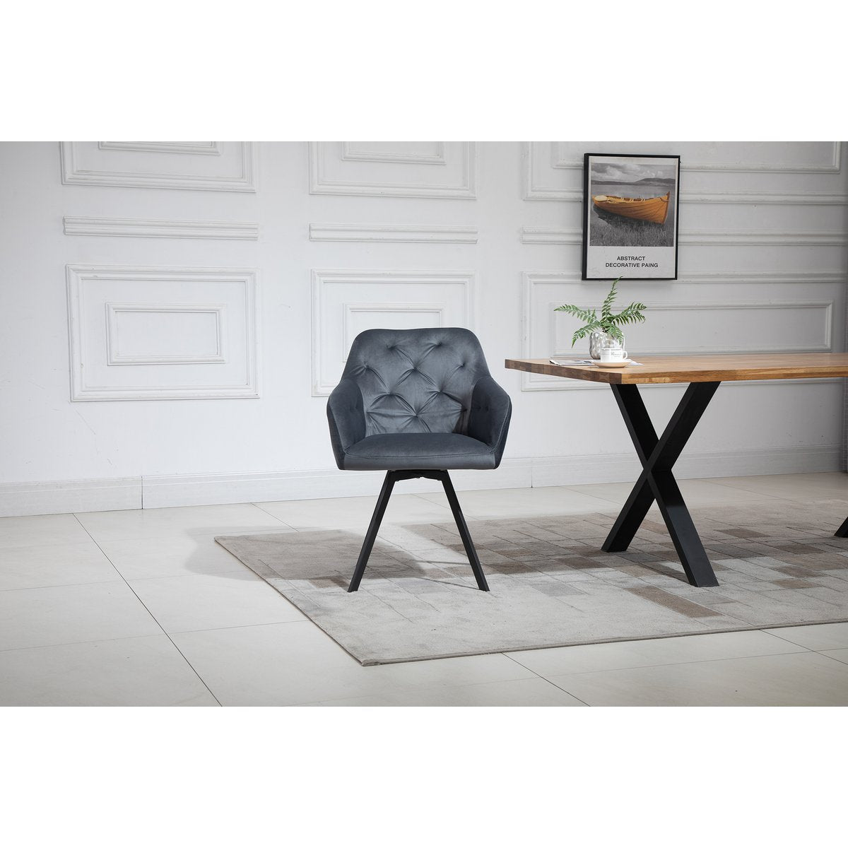 Armchair with 360° swivel function Grey