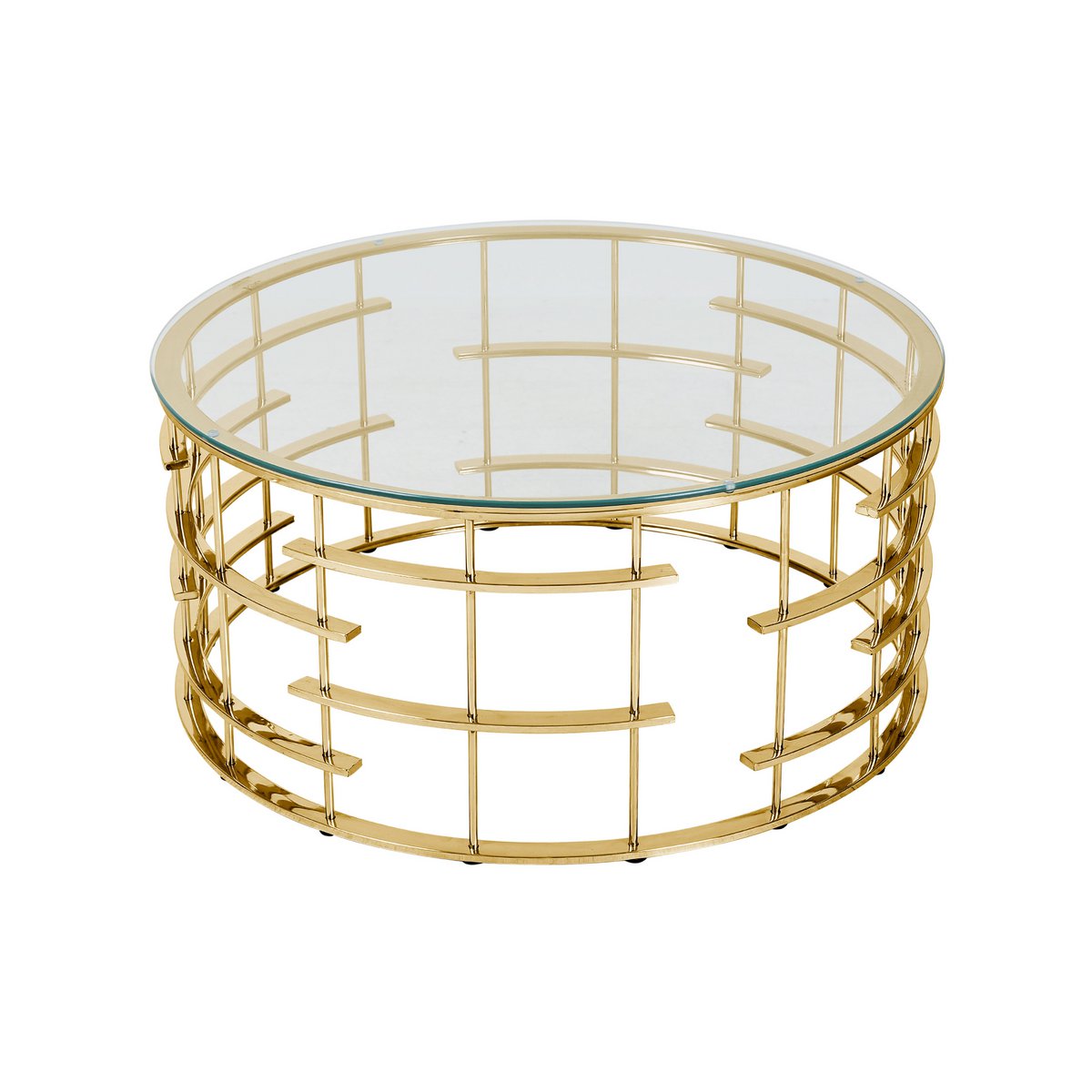 Coffee table gold/clear Ø 90 cm