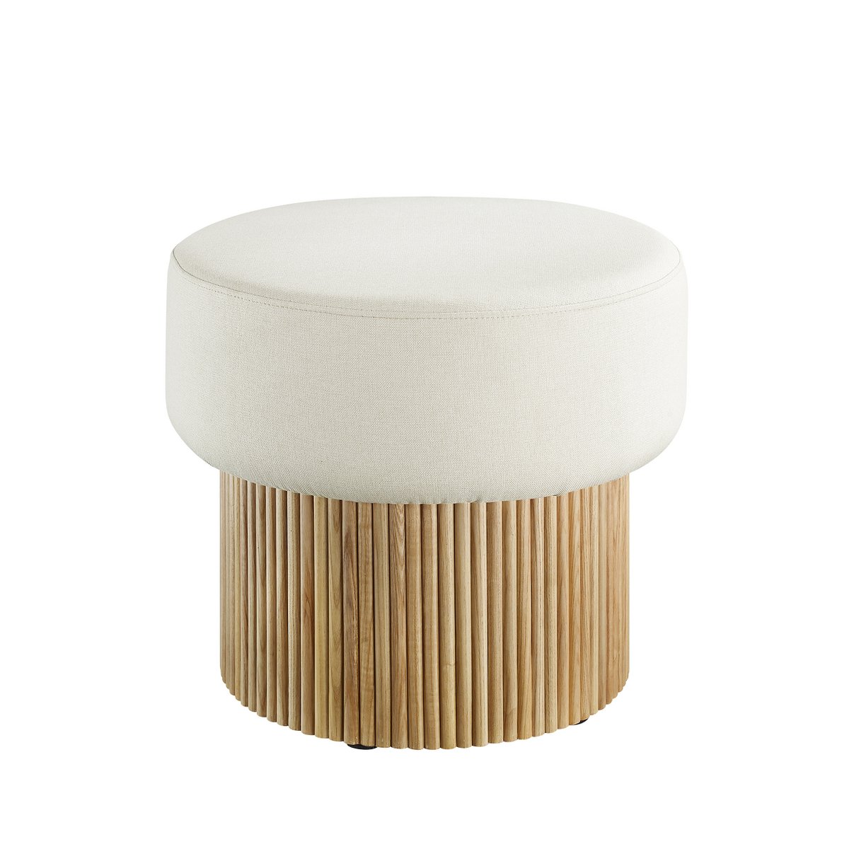 Seat pouf with storage space Ø 50 cm natural/white