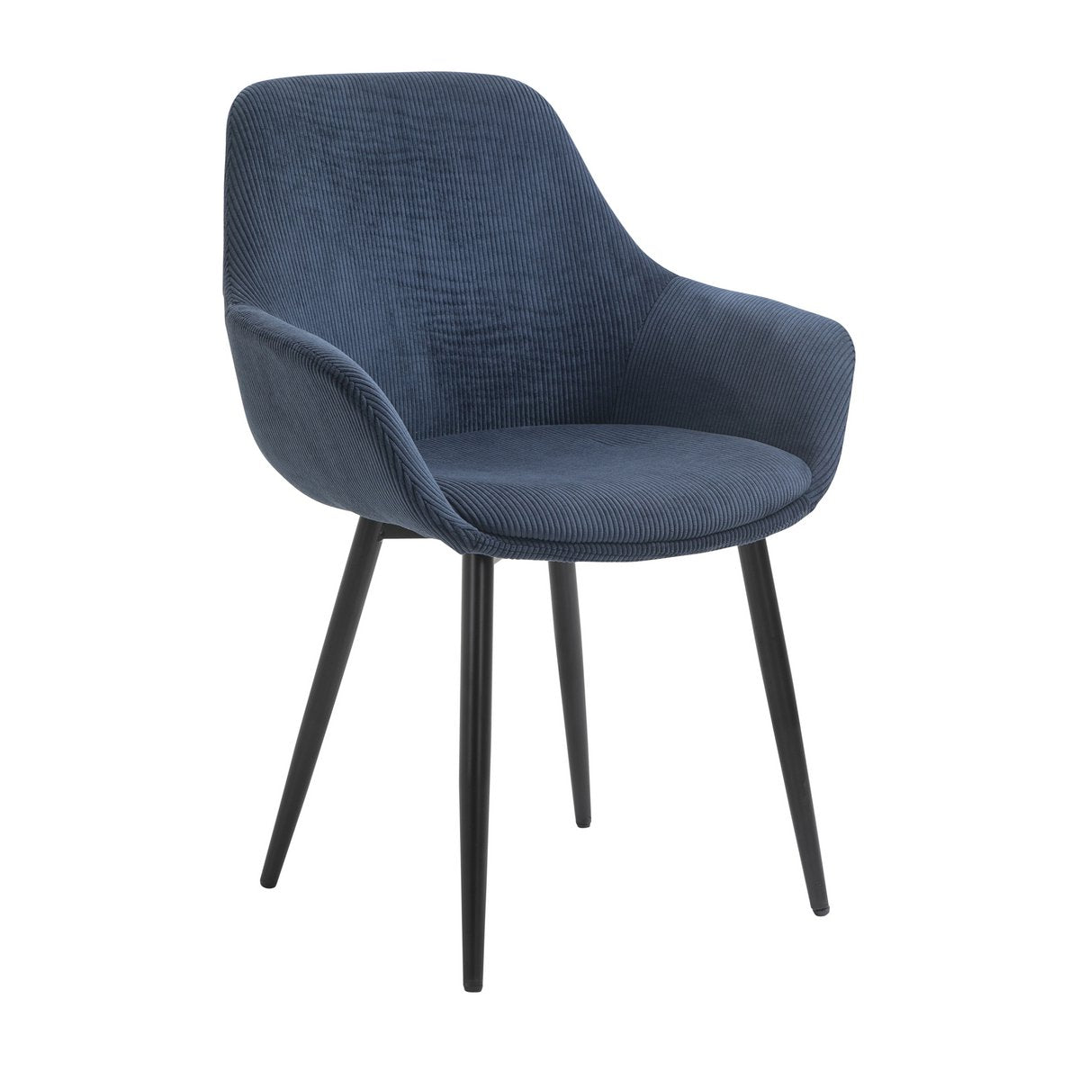 Set of 2 corduroy armchairs, dark blue