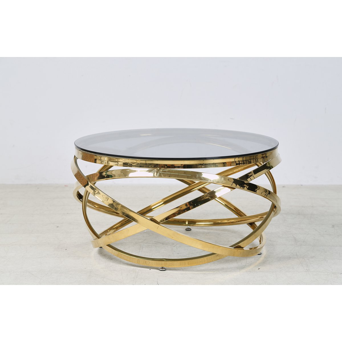 Couchtisch Gold/Grau Ø 80 cm