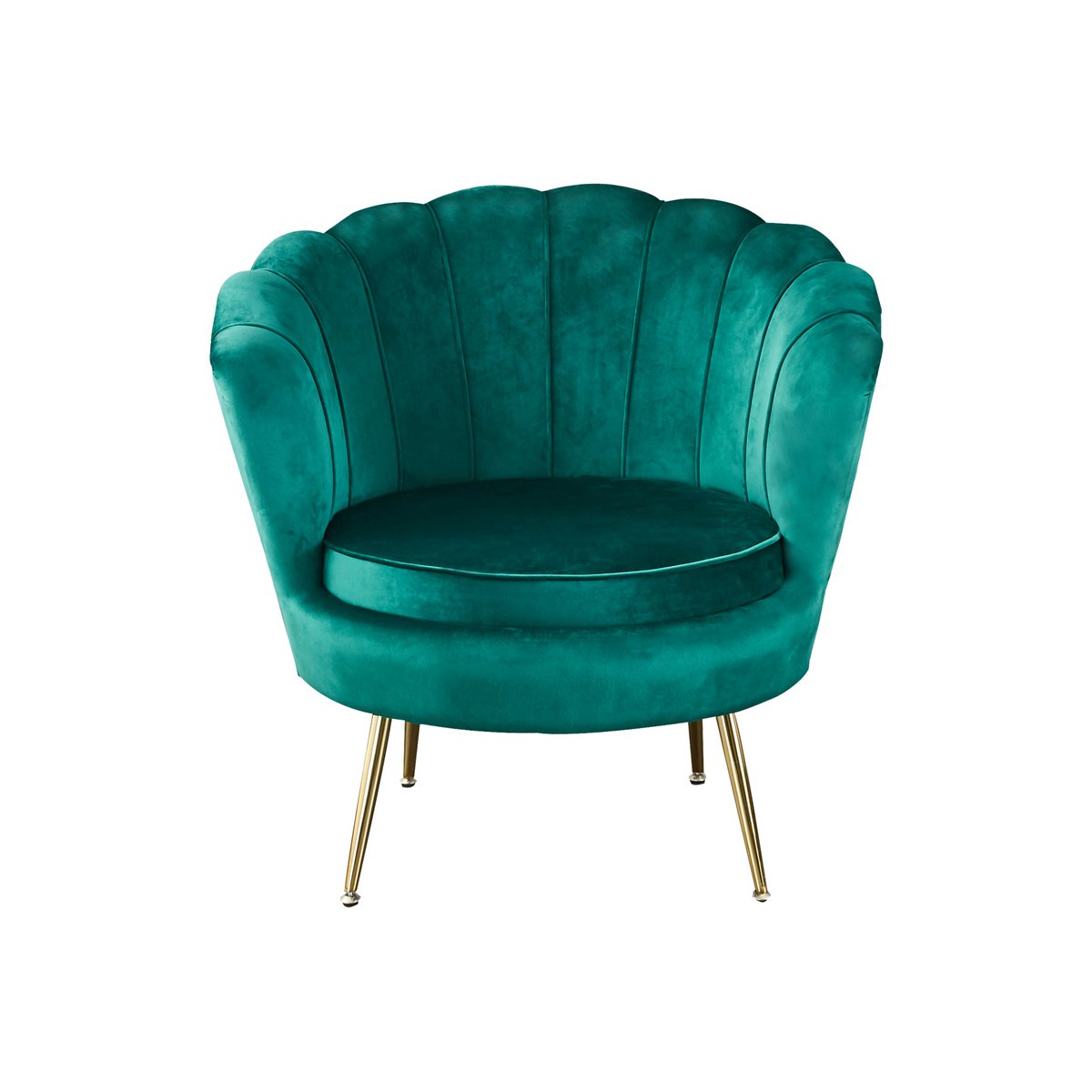 Velvet shell armchair Green