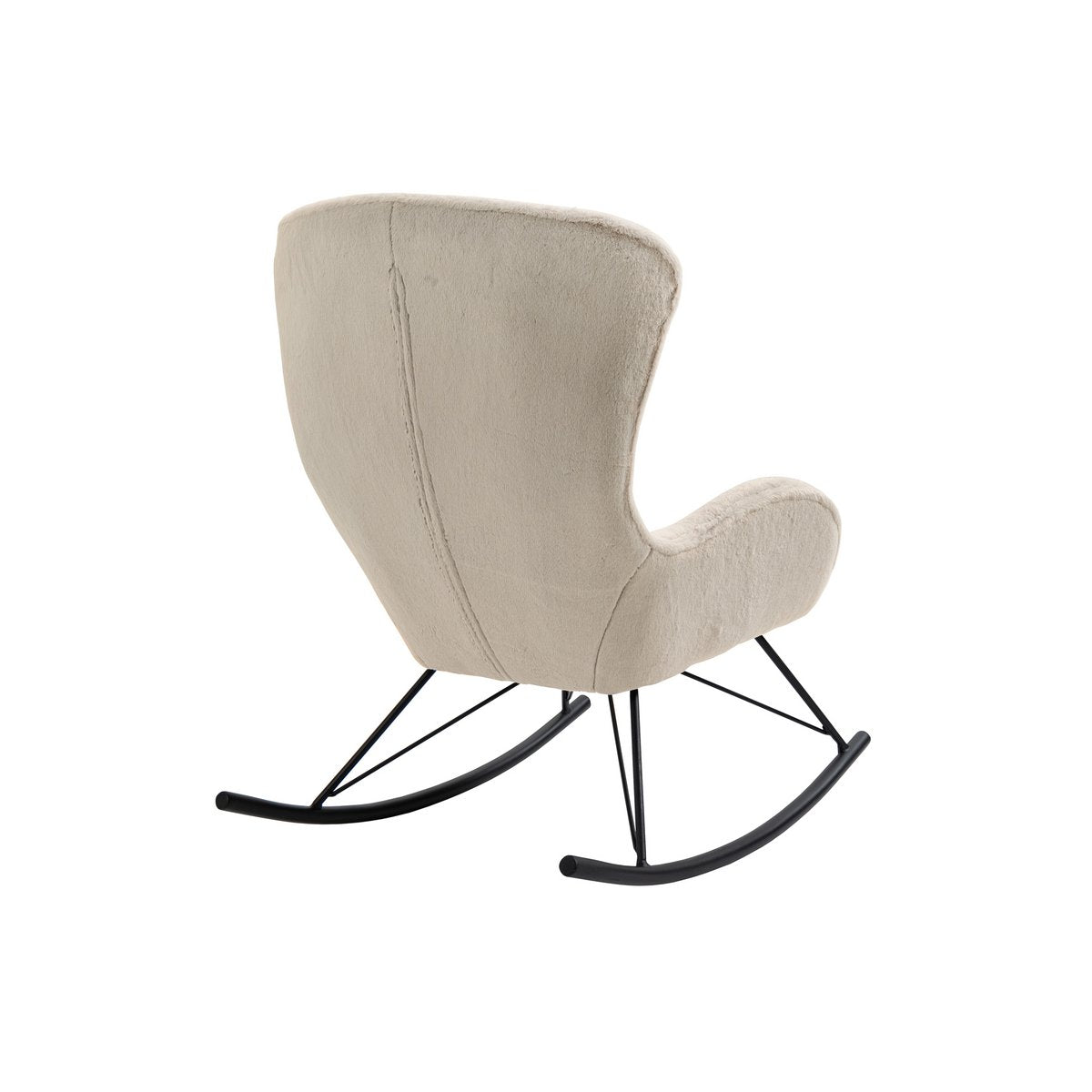 Schaukelstuhl in Lammfelloptik Beige