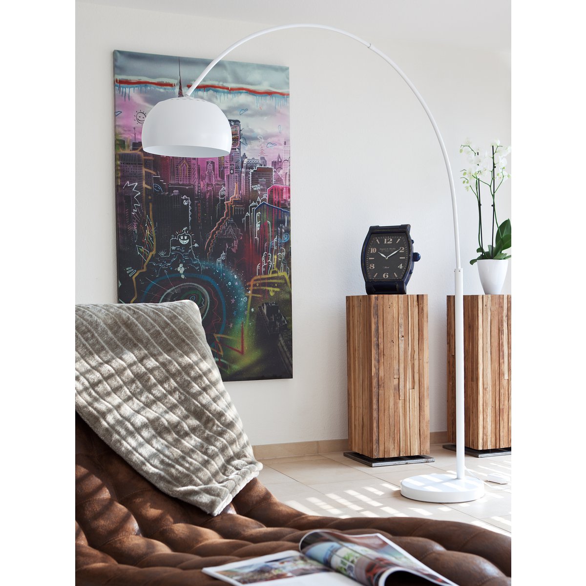 Arc lamp 195 cm white